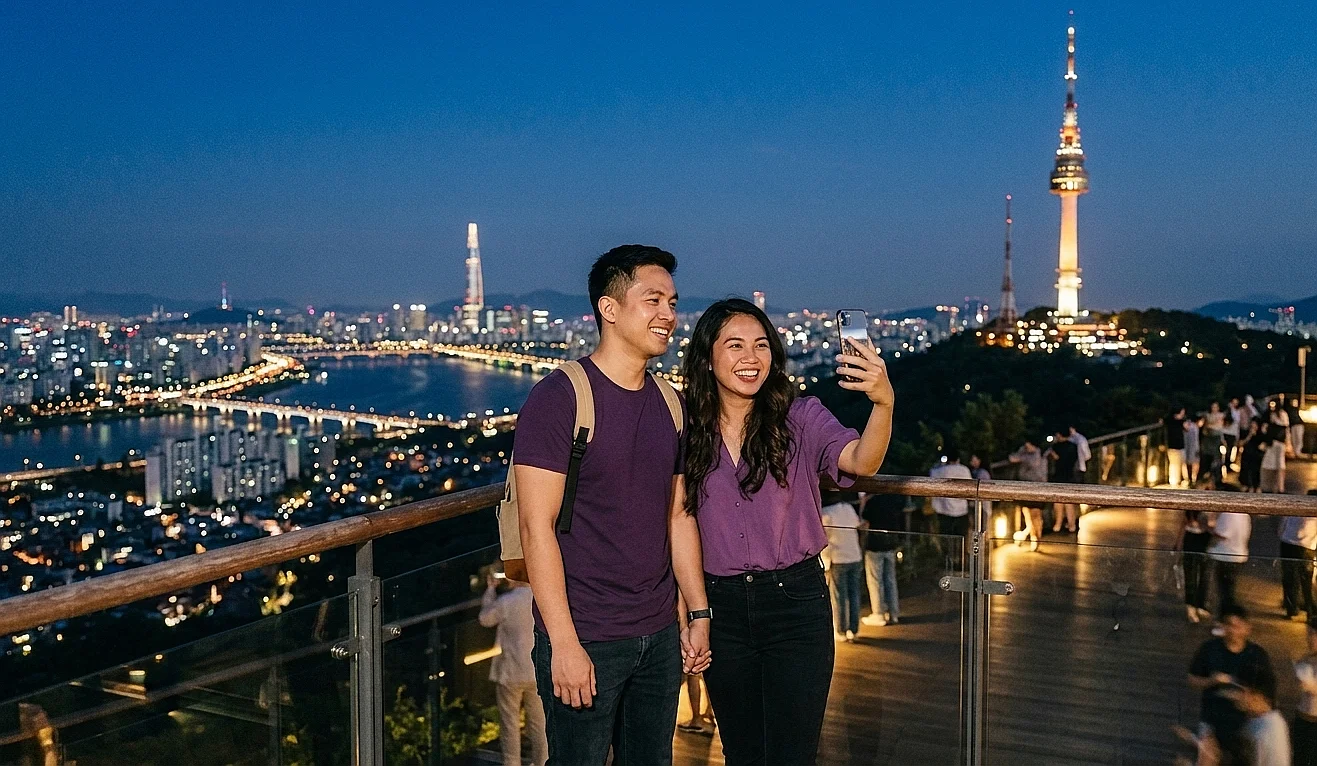 South Korea skyline with N Seoul Tower